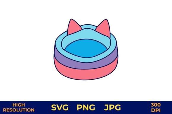 Cat Bed with Cat Ears Vector Design