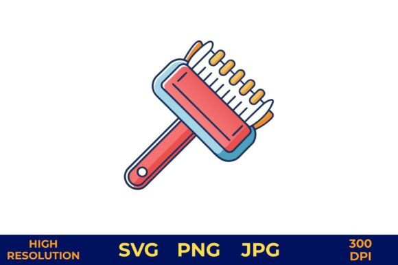 Cat Brush Vector with Smooth Bristles