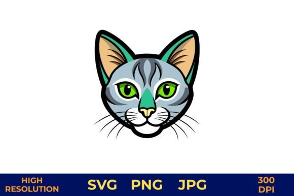 Cat Face Vector with Vibrant Colors