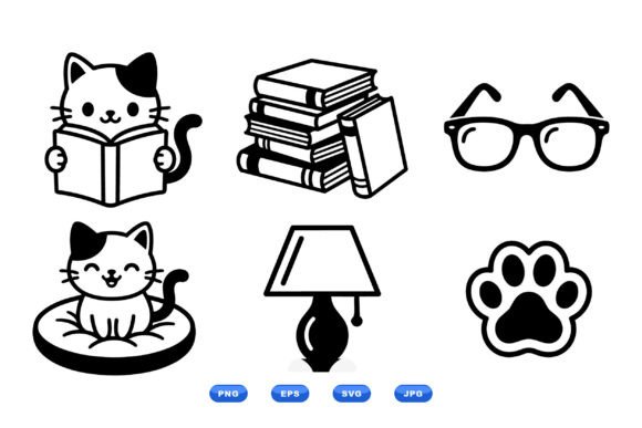Cozy Cat Icon Clipart Pack