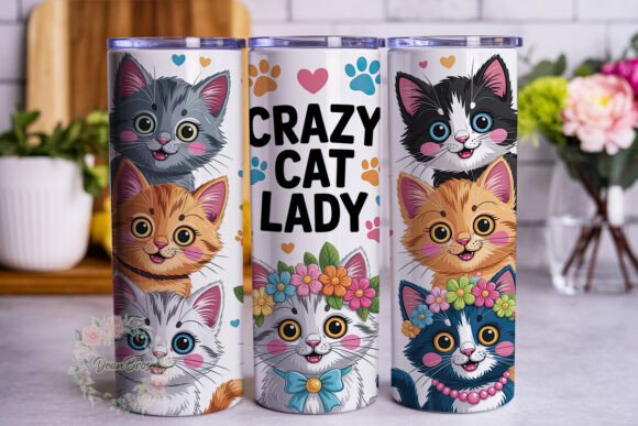 Crazy Cat Lady Kitten Art Wrap