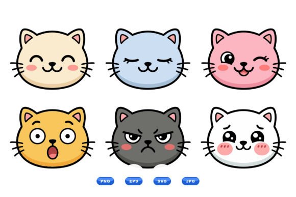 Cute Cat Faces Emoji Pack