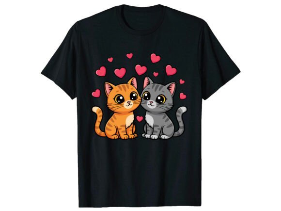Cute Cat Love Valentine’s Day T-Shirt
