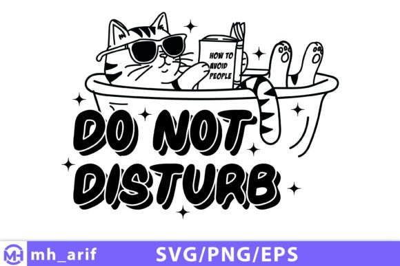 Funny Bathroom Cat Bathtub PNG Design