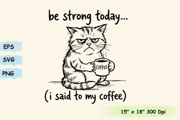 Grumpy Cat Coffee Typography Design