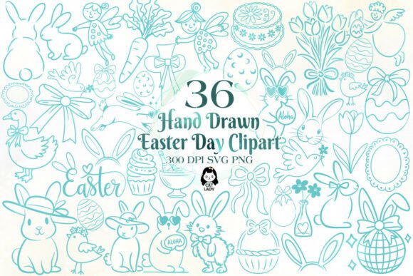 Hand Drawn Easter Day SVG PNG Clipart