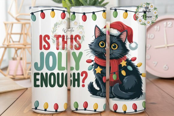 Jolly Black Cat Christmas 20oz Tumbler