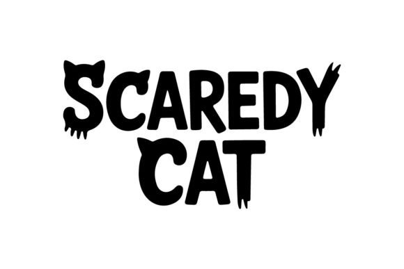 Scaredy Cat Halloween T-Shirt Design