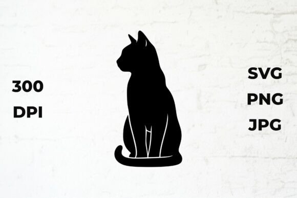 Sitting Cat Silhouette Vector