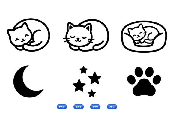 Sleeping Cat Icon Collection