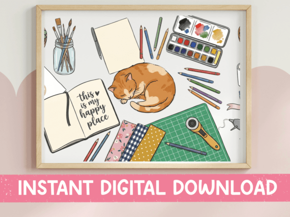 This Is My Happy Place Crafting Cat