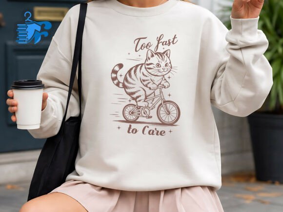 Too Fast to Care Cycling Cat